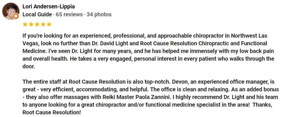 Chiropractic Las Vegas NV Testimonial